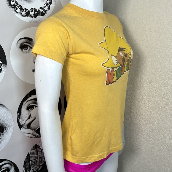 Junk Food “Mamacita” Speedy Gonzalez Yellow Y2K Ringer Tee, Sz L - Picture 3 of 12